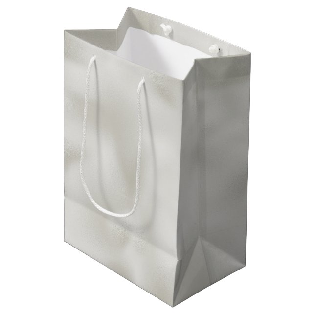 Pearl White Luxe     Medium Gift Bag (Front Angled)