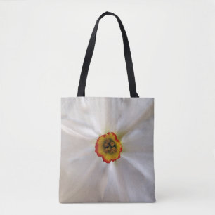 pearl white narcissus tote bag