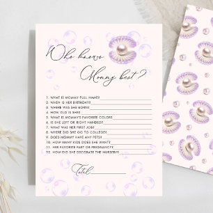 Pearl Who Knows Mummy Best Baby Shower Game