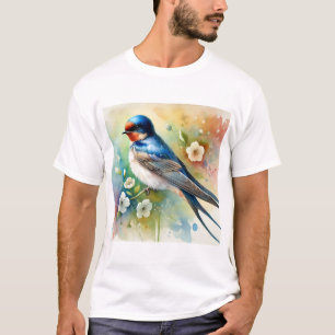 Pearlbreasted Swallow 070824AREF147 - Watercolor T-Shirt