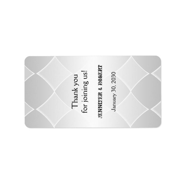 Pearled Grey Diamond Wedding Lip Balm Label (Front)