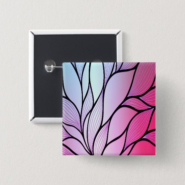 Pearlescent Purple Creative Leave Pattern  15 Cm Square Badge (Front & Back)