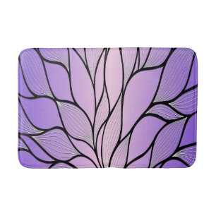 Pearlescent Purple Creative Leave Pattern Bath Mat