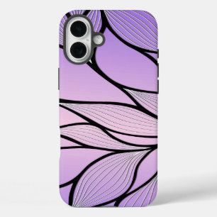 Pearlescent Purple Creative Leave Pattern  iPhone 16 Plus Case