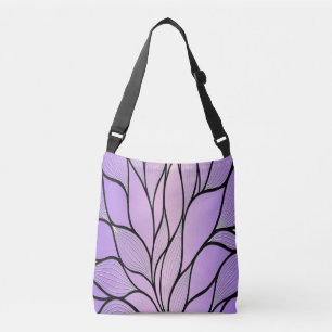 Pearlescent Purple Creative Leave Pattern  Crossbody Bag
