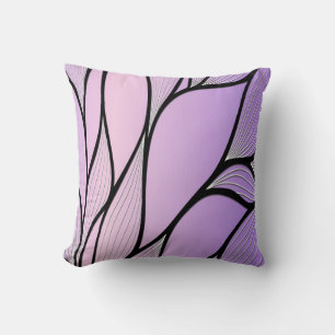 Pearlescent Purple Creative Leave Pattern Cushion