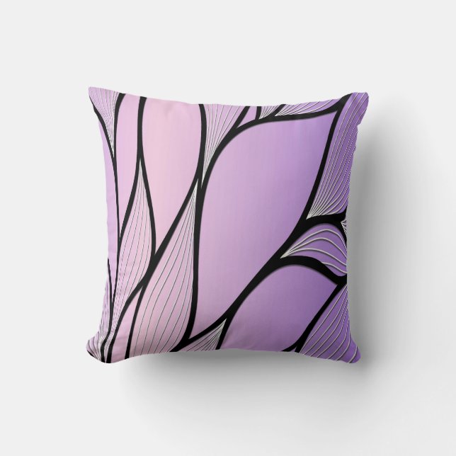 Pearlescent Purple Creative Leave Pattern  Cushion (Front)