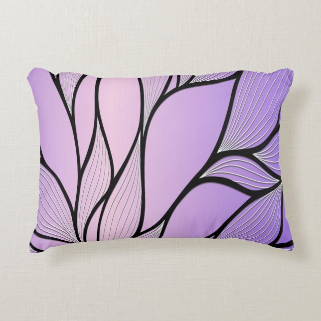 Pearlescent Purple Creative Leave Pattern  Decorative Cushion (Front)