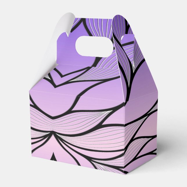 Pearlescent Purple Creative Leave Pattern  Favour Box (Front Side)