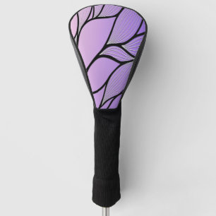 Pearlescent Purple Creative Leave Pattern  Golf Head Cover