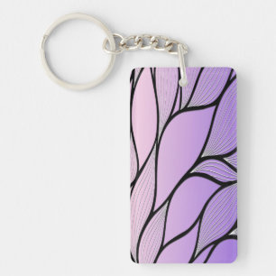 Pearlescent Purple Creative Leave Pattern Key Ring