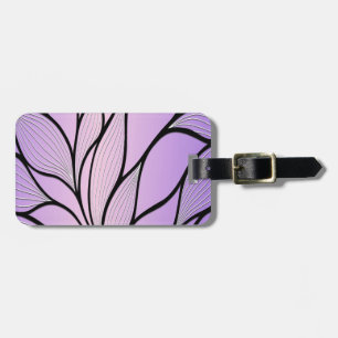 Pearlescent Purple Creative Leave Pattern Luggage Tag
