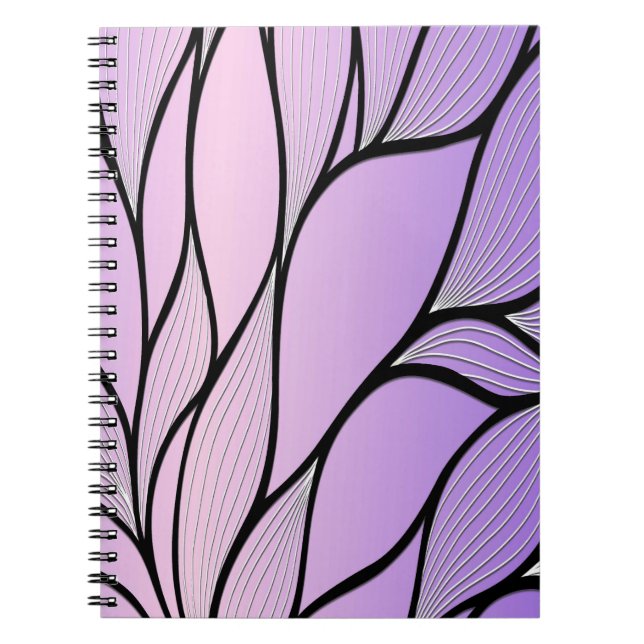 Pearlescent Purple Creative Leave Pattern  Notebook (Front)