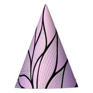 Pearlescent Purple Creative Leave Pattern Party Hat