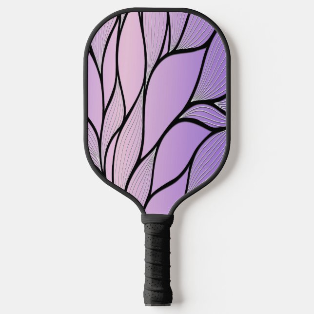 Pearlescent Purple Creative Leave Pattern  Pickleball Paddle (Front)