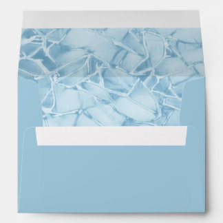 Pearlish Blue Wedding Adress  Envelope
