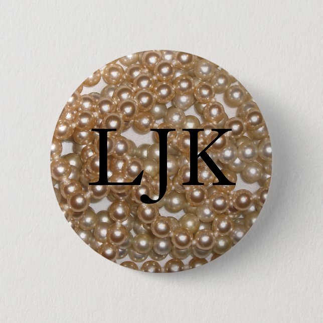 Pearls 6 Cm Round Badge (Front)