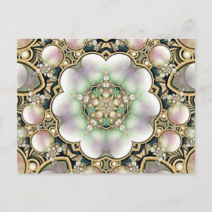 Pearls and Gold Kaleidoscope Postcard