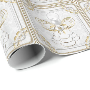 Pearls and Gold - Metallic Christmas Angel of Joy Wrapping Paper