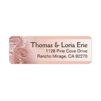 Pearls and Lace | peony pink Return Address Label