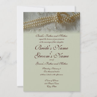 Pearls and Lace Wedding Invitation (Formal)