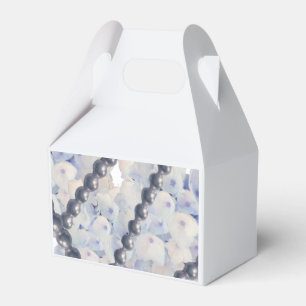 Pearls and Light Blue Hydrangeas Favour Box