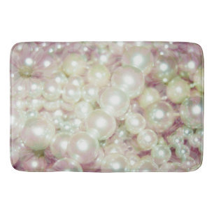 Pearls And Pink Daisy Bath Mat