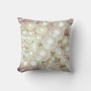 Pearls And Pink Daisy Cushion