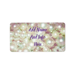 Pearls And Pink Daisy Label
