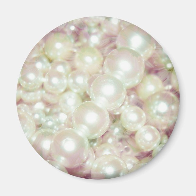 Pearls And Pink Daisy Magnet (Front)