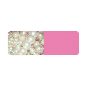 Pearls And Pink Daisy Return Address Label