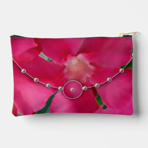 Pearls and Pink Petals Accessory Pouch