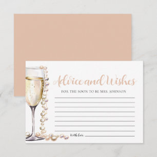 Pearls and Prosecco Bridal Advice and Wishes Card
