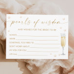 Pearls and Prosecco Bridal Shower Advice Card<br><div class="desc">Elevate your pearls and prosecco bridal shower theme with this elegant Personalised Bridal Shower Advice Card. Perfect for a pearl themed party, it’s a classy addition to your celebration. Designed to complement pearls and prosecco theme decor, this card adds sophistication to your Pearl bridal shower theme. Ideal for guests to...</div>