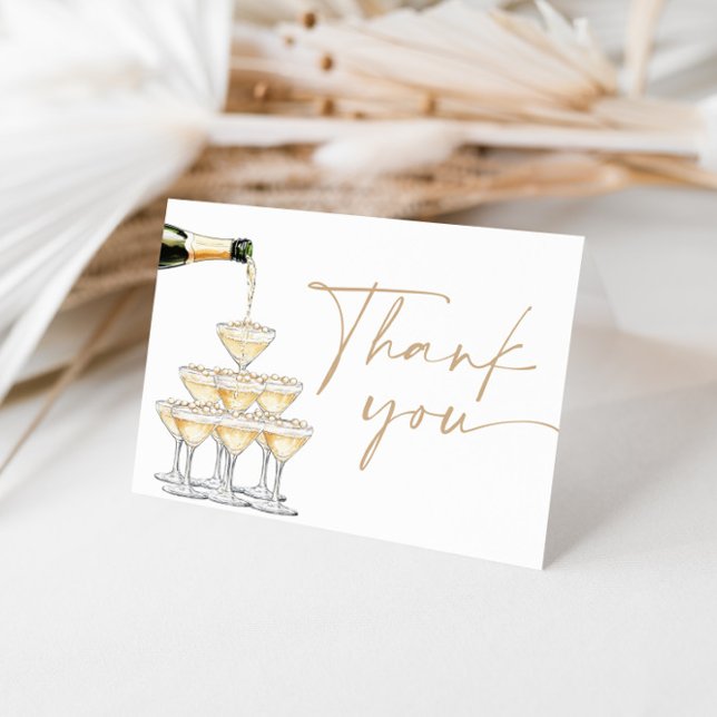 Pearls and Prosecco Bridal Shower, Brunch & Bubbly Thank You Card (Creator Uploaded)