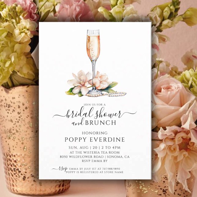 Pearls And Prosecco Bridal Shower Brunch Invitation (Creator Uploaded)
