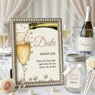 Pearls And Prosecco Bridal Shower Date Ideas Sign