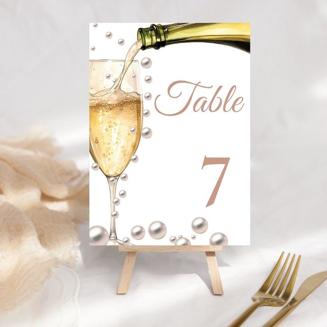 Pearls And Prosecco Bridal Shower Date Ideas Sign Table Number (Creator Uploaded)