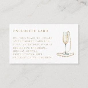 Pearls and Prosecco Bridal Shower Enclosure Card