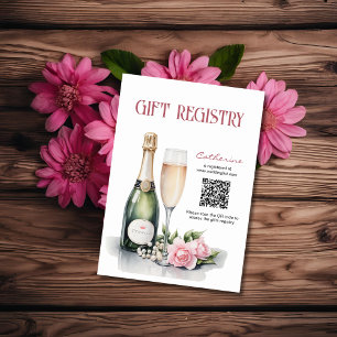 Pearls And Prosecco Bridal Shower Gift Registry Enclosure Card