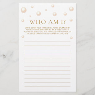Pearls and Prosecco Bridal Shower Guess Who Game