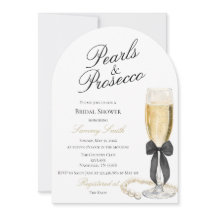 Pearls and Prosecco Bridal Shower Invitation