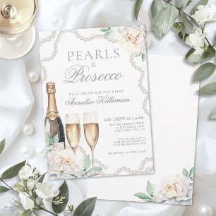Pearls And Prosecco Bridal Shower Invitation