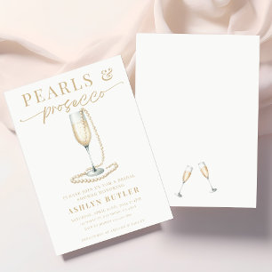 Pearls and Prosecco Bridal Shower Invitation