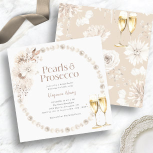Pearls and Prosecco Bridal Shower Invitation