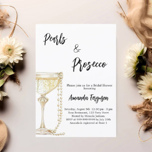 Pearls and Prosecco Bridal Shower Invitation