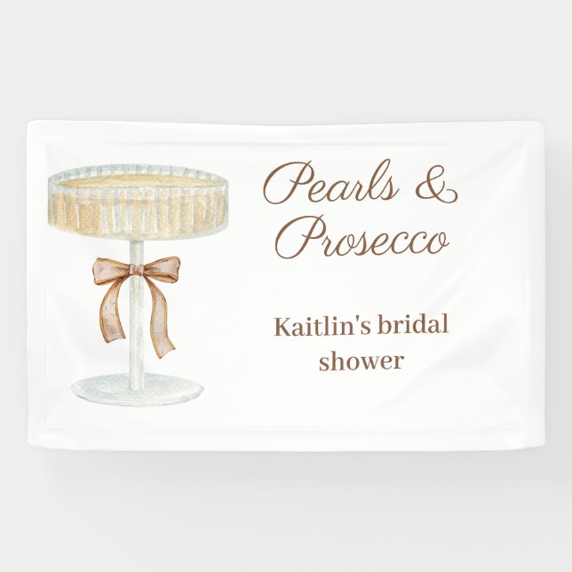 Pearls and Prosecco bridal shower love  Banner (Horizontal)