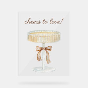 Pearls and Prosecco bridal shower love cheers to  Acrylic Sign