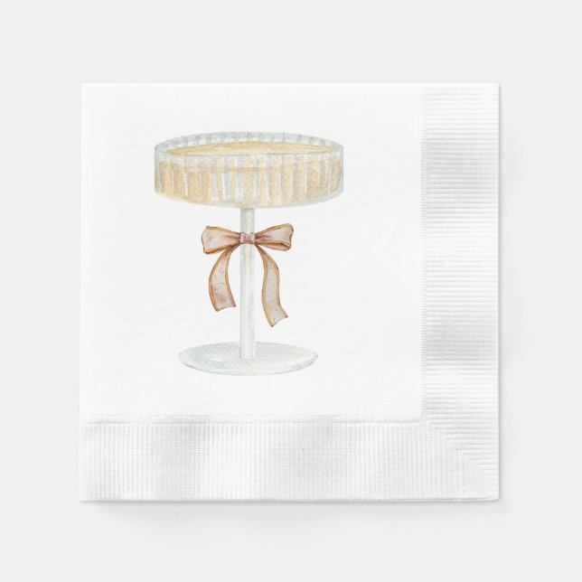 Pearls and Prosecco bridal shower love  Napkin (Front)