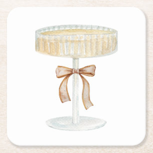 Pearls and Prosecco bridal shower love Square Paper Coaster